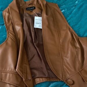 Faux leather vest NWT.